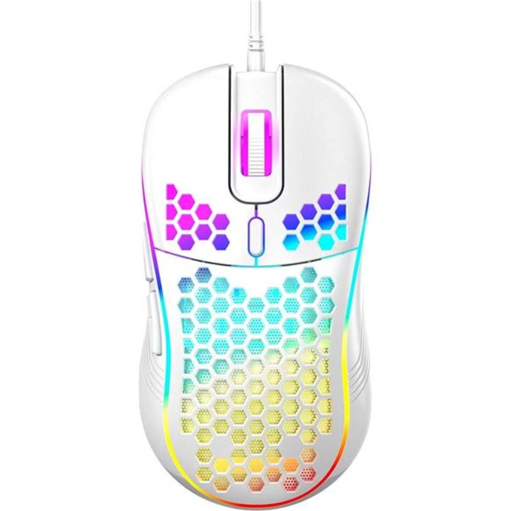 Honeycomb Wired Gaming Mouse, RGB Backlight and 7200 Adjustable DPI, Ergonomic